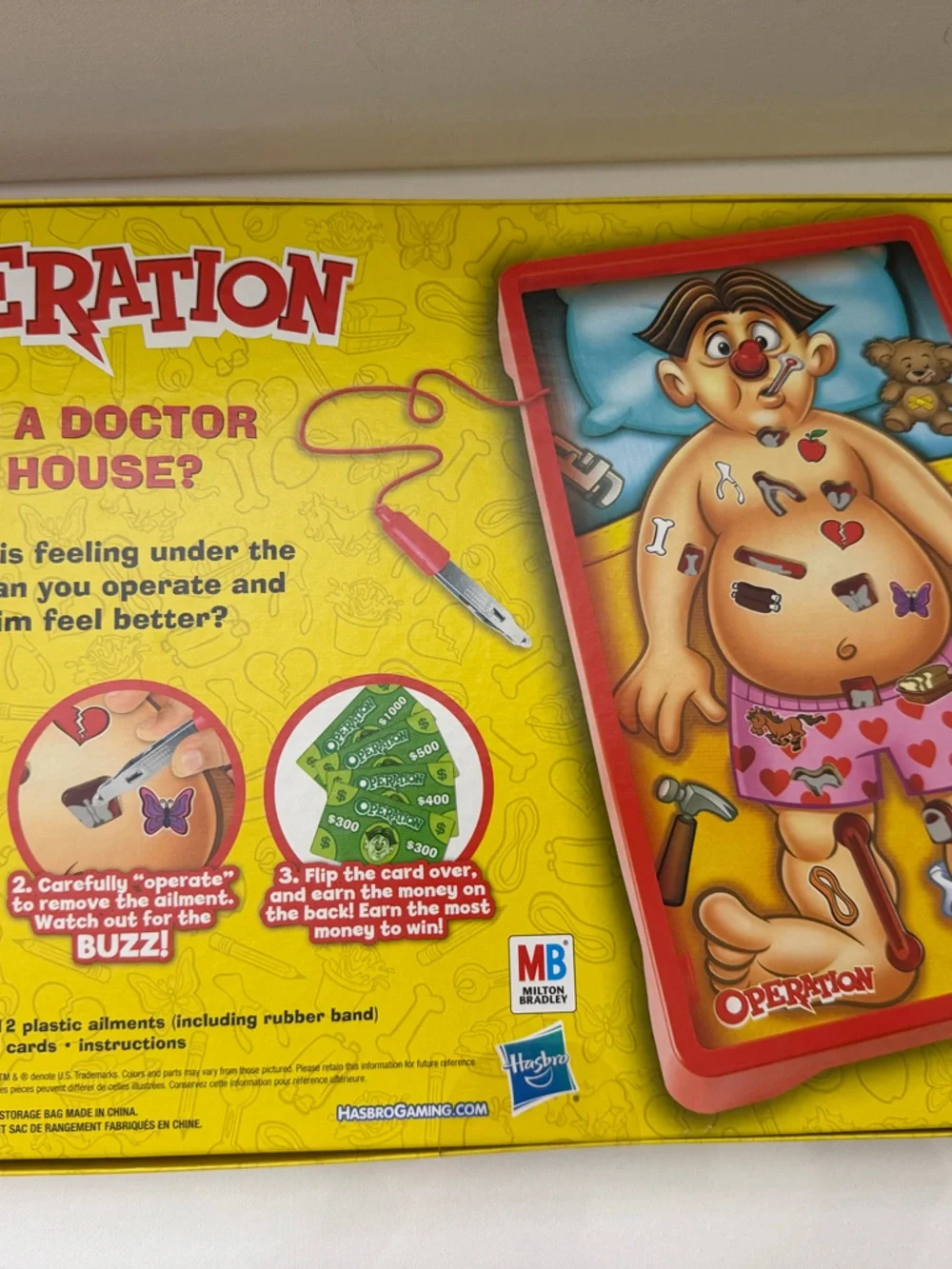 Hasbro Operation Game - Yellow, Blue & Red Artwork